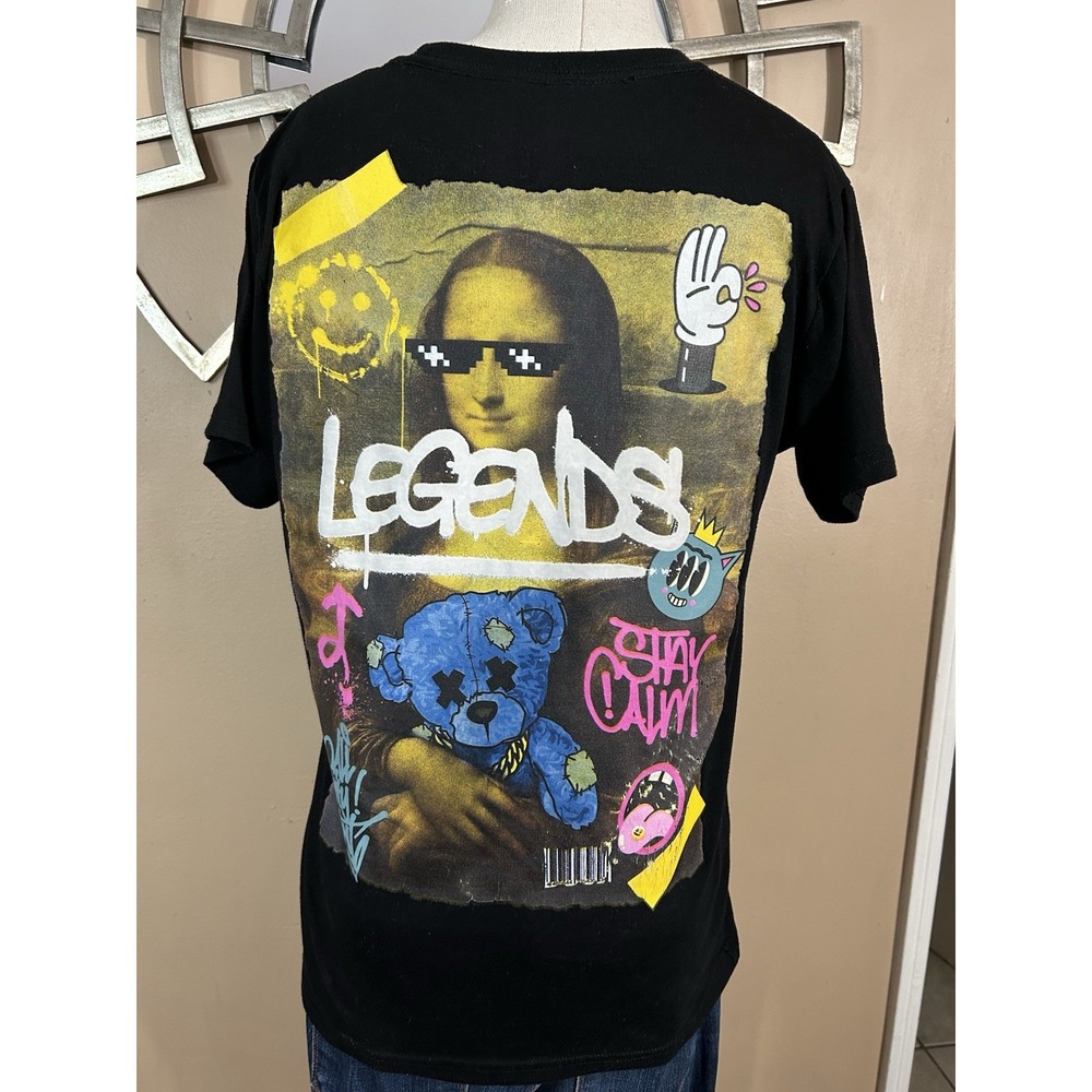 Hustle OG Men's‎ Size S Legends Mona Lisa Streetwear Graphic T Shirt Black
